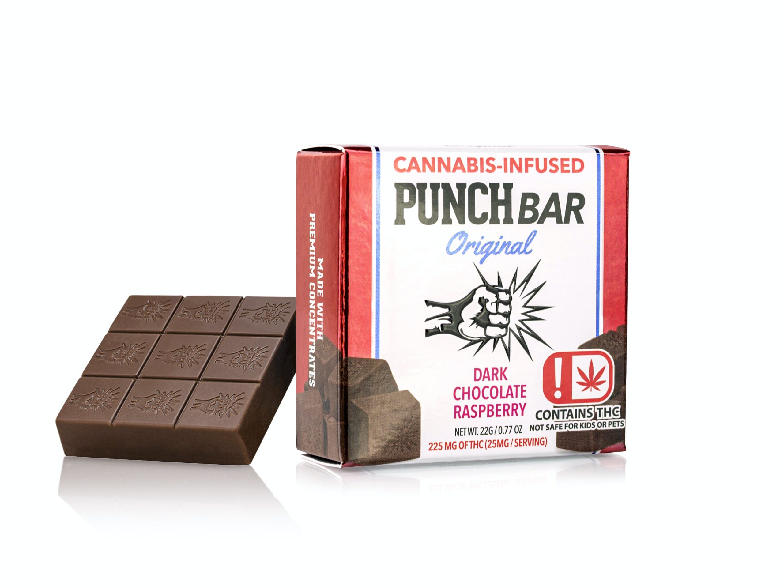 225MG THC PUNCH Bar Dark Chocolate Raspberry by PunchBar (Hybrid