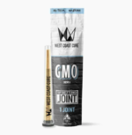 1 Gram Top Shelf Joint - GMO By West Coast Cure (Indica) THC: 27.5% WCC's GMO CUREjoint is a spicy, Indica-leaning cross of Girl Scout Cookies x Chemdawg. A convenient 1-gram joint, its aroma, and zest create a pungent and spicy smoke with notes of aged beans and mellow earth. Crafted from a full gram of our Top Shelf Flower, its effects are as potent as its aroma.