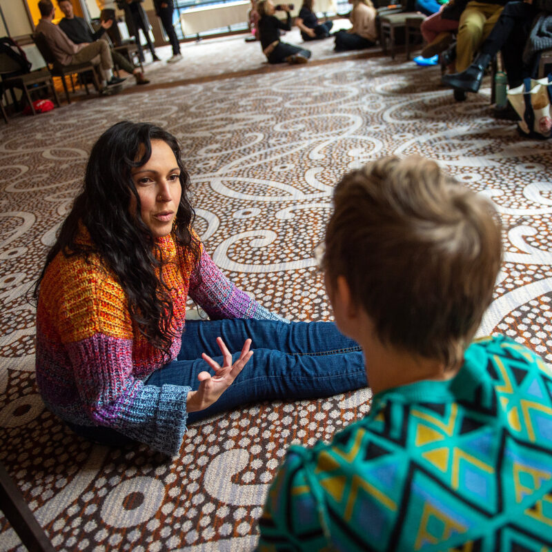 Picture of a Lady, talking about Shrooms Near Oakland