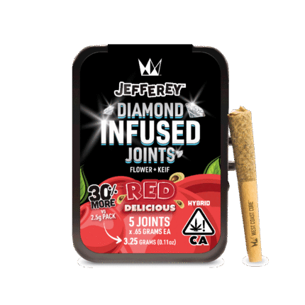 3.25g Diamond Infused Jefferey Joints  [5 pack] - Red Delicious by West Coast Cure (Hybrid) 42.7% THC