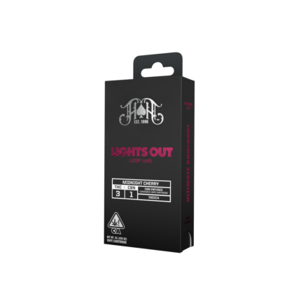 1g THC:CBN Lights Out Vape Cartridge - Midnight Cherry By Heavy Hitters (Indica) 92.7% THC