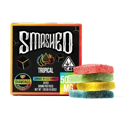 5000MG THC Sour Gummies- Blueberry Blast by Smashed (Hybrid)